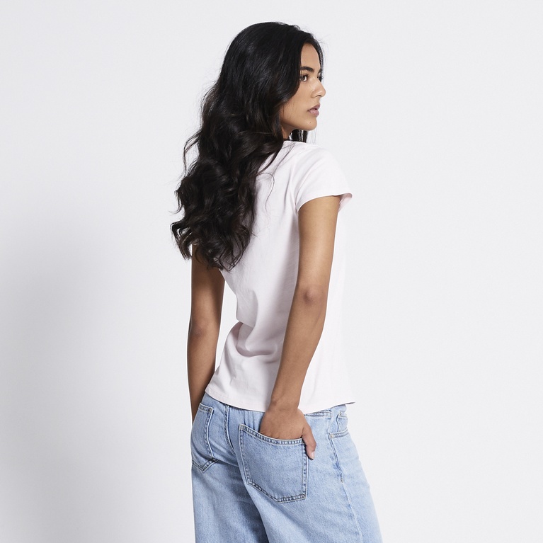 Basic scoop neck tee "Filippa" Dusty Pink